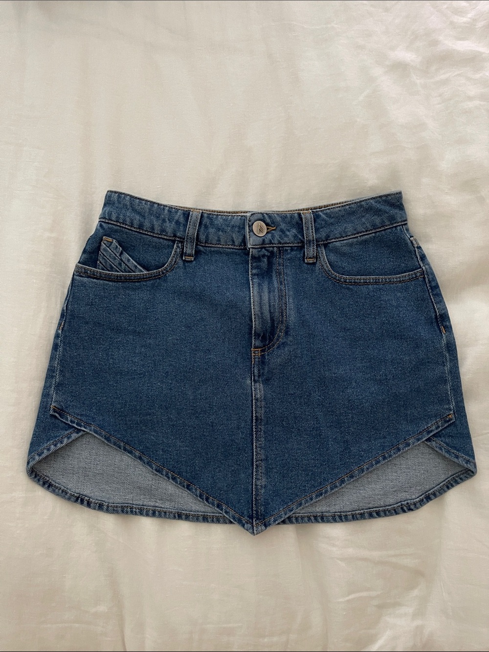 The Attico Dean Denim Mini Skirt